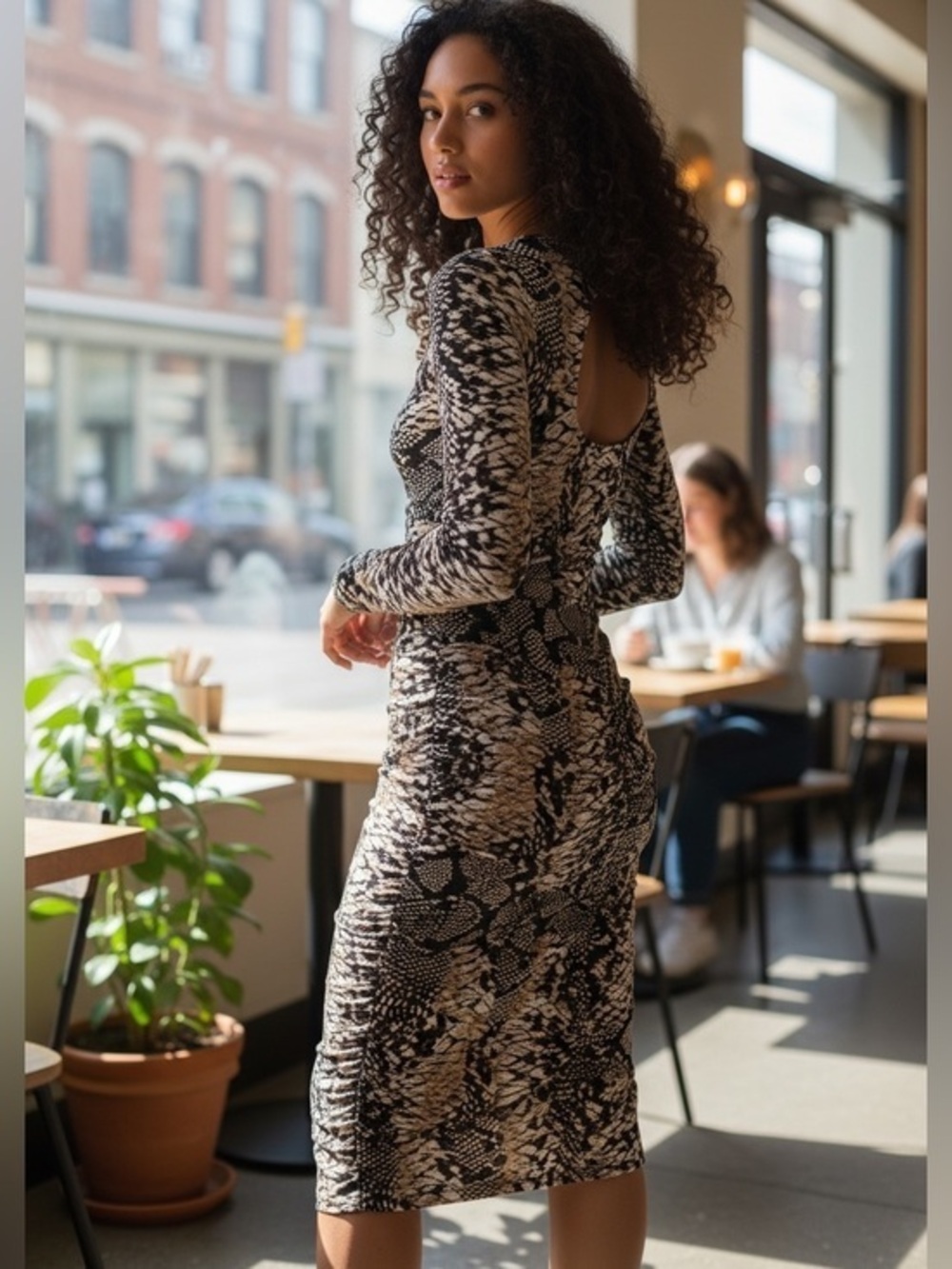 Alison Sheri Animal Print Ruched Dress